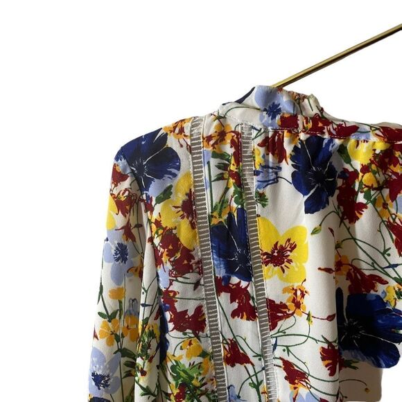 Banana Republic Floral Valeri Boho Cottage Core Mini Dress Size MED - Picture 10 of 11